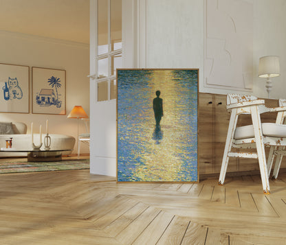 Figure Solitaire Reflet Doré Affiche