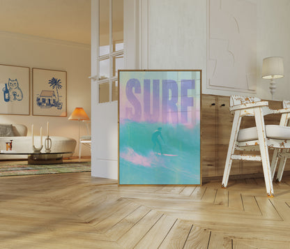 Poster: Surfista cavalca onde oceaniche