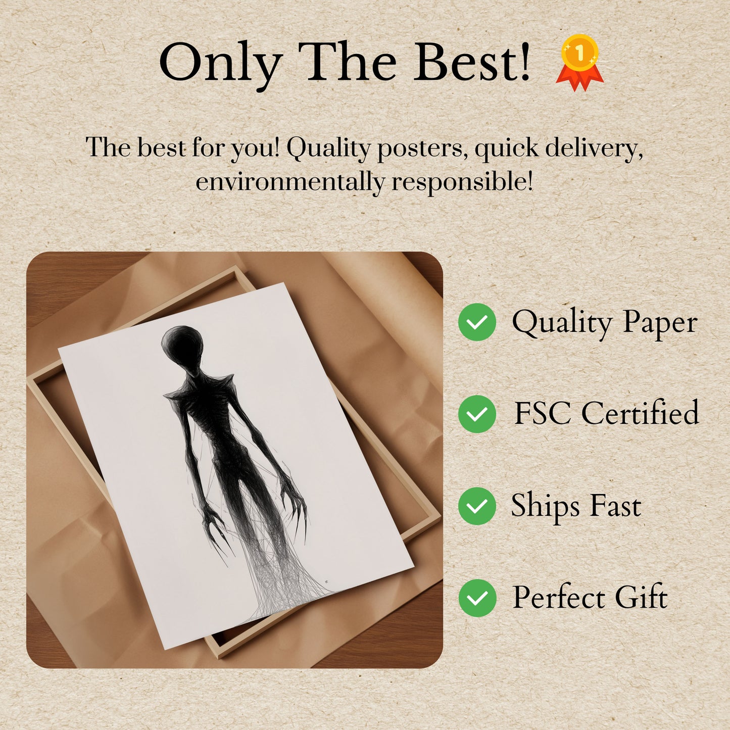 Ethereal Alien Silhouette Poster