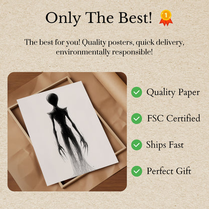 Ethereal Alien Silhouette Poster