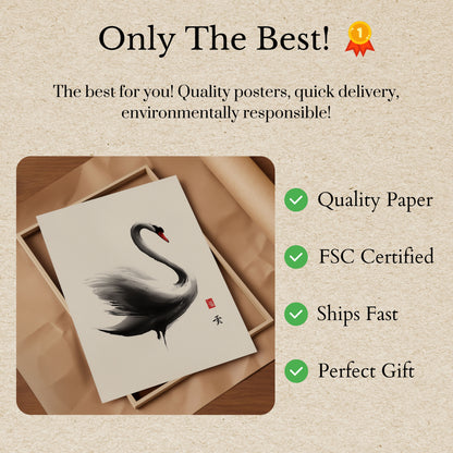 Elegant Svane Blæk Plakat