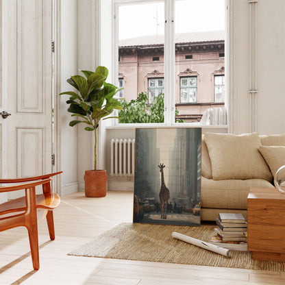 Urban Giraffe City Street Poster
