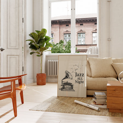 Vintage Jazz Gramophone Poster