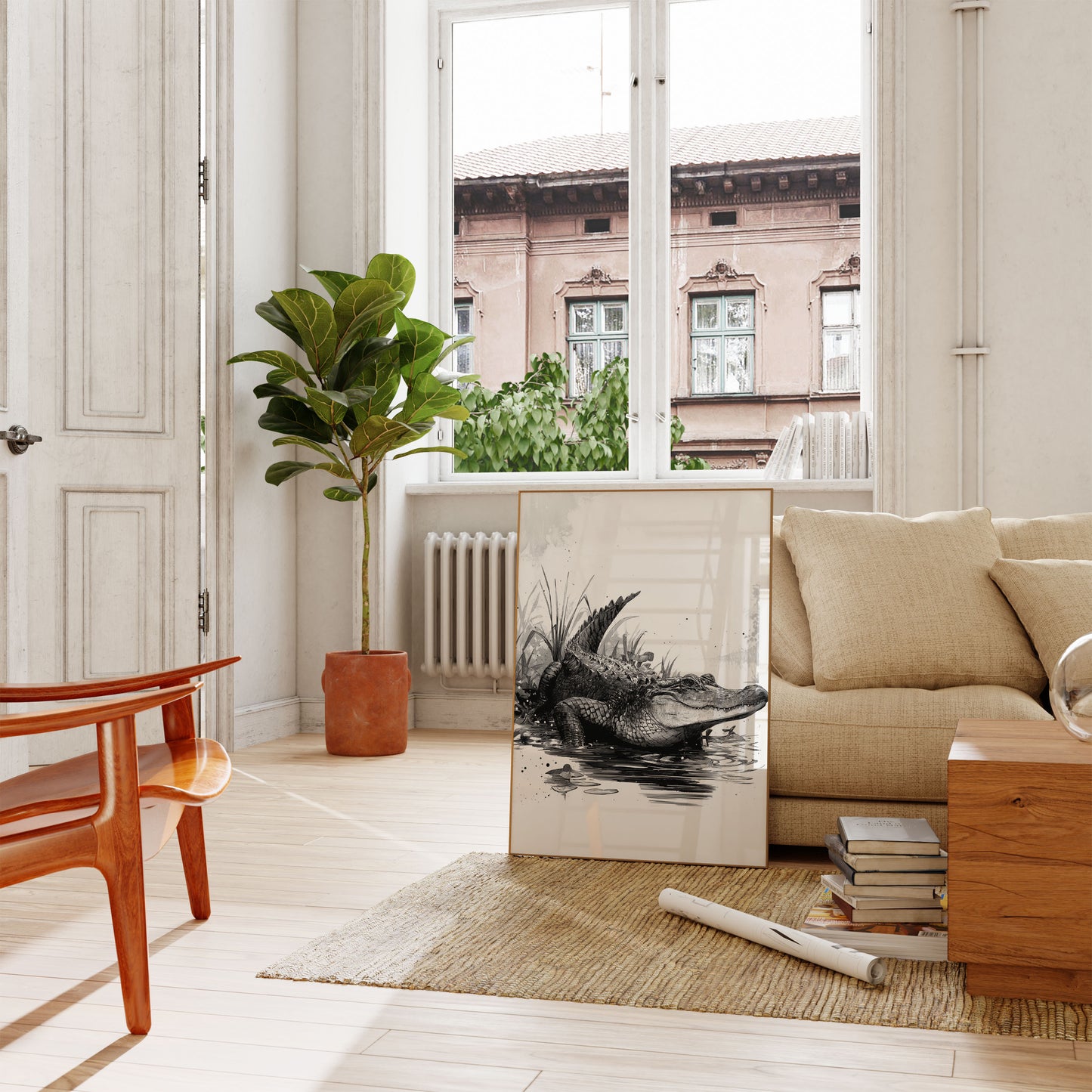 Póster del pantano de cocodrilos feroces