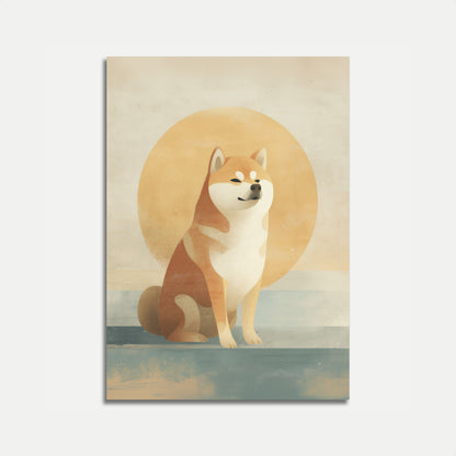 Póster de perro Shiba Inu soleado