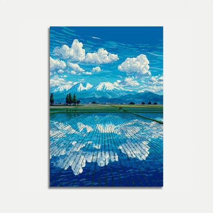 Mount Fuji Rijstvelden Poster