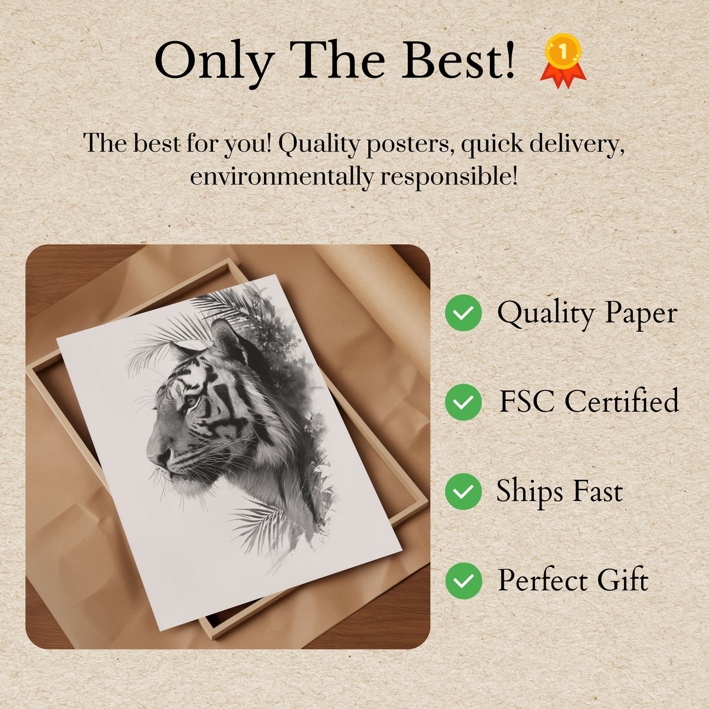 Majestic Tropical Tiger Poster