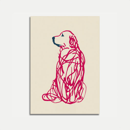 Tangled Pink Dog Poster