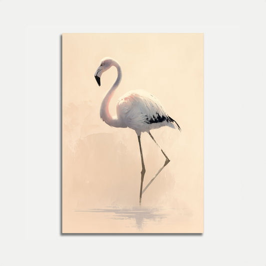 Elegant Flamingo in Mist Poster