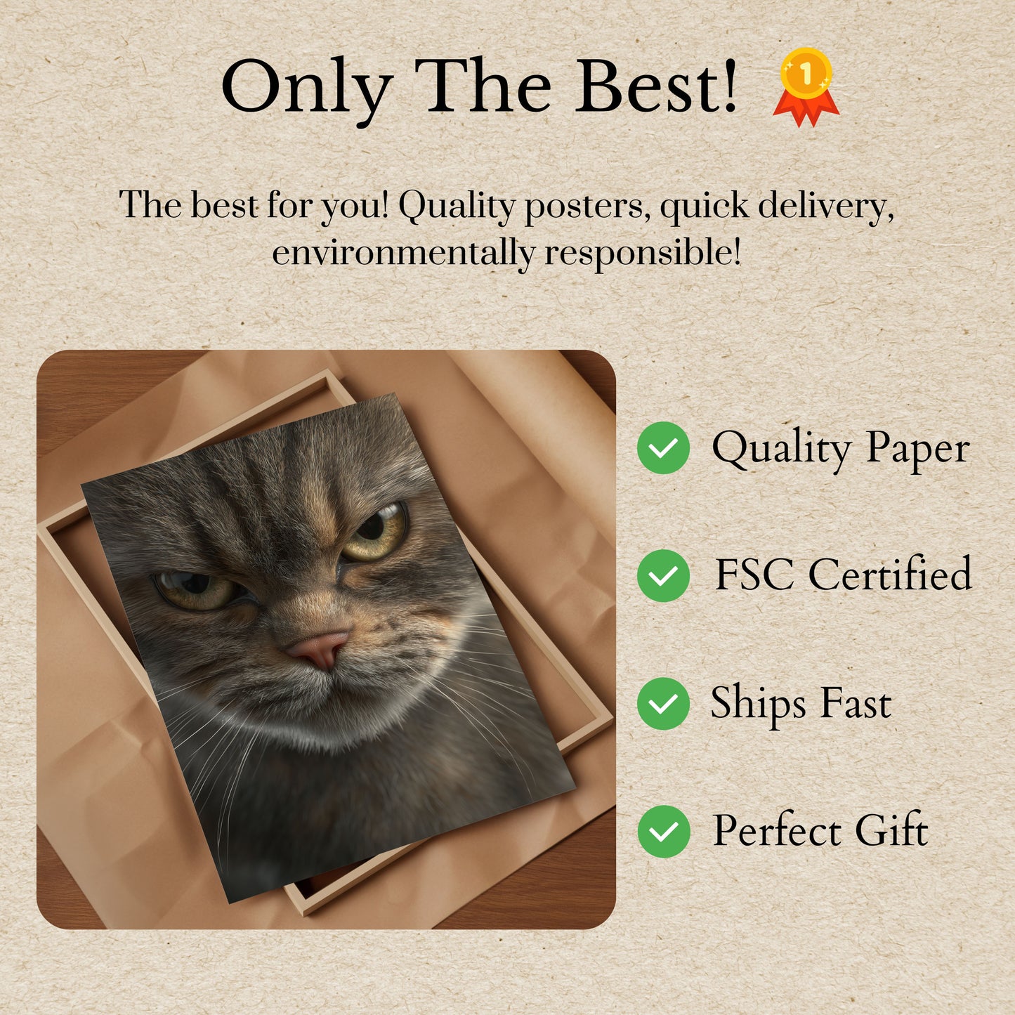 Intense Feline Gaze Poster