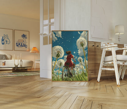Summer Bicycle Dandelion Dream Poster