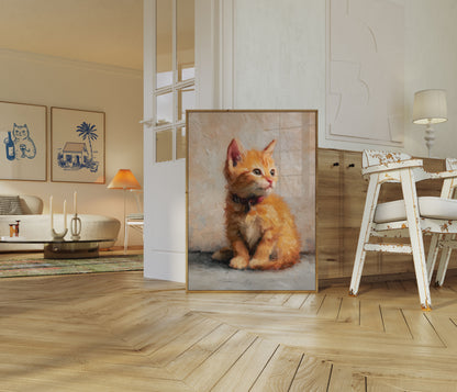 Póster artístico de gatito pelirrojo