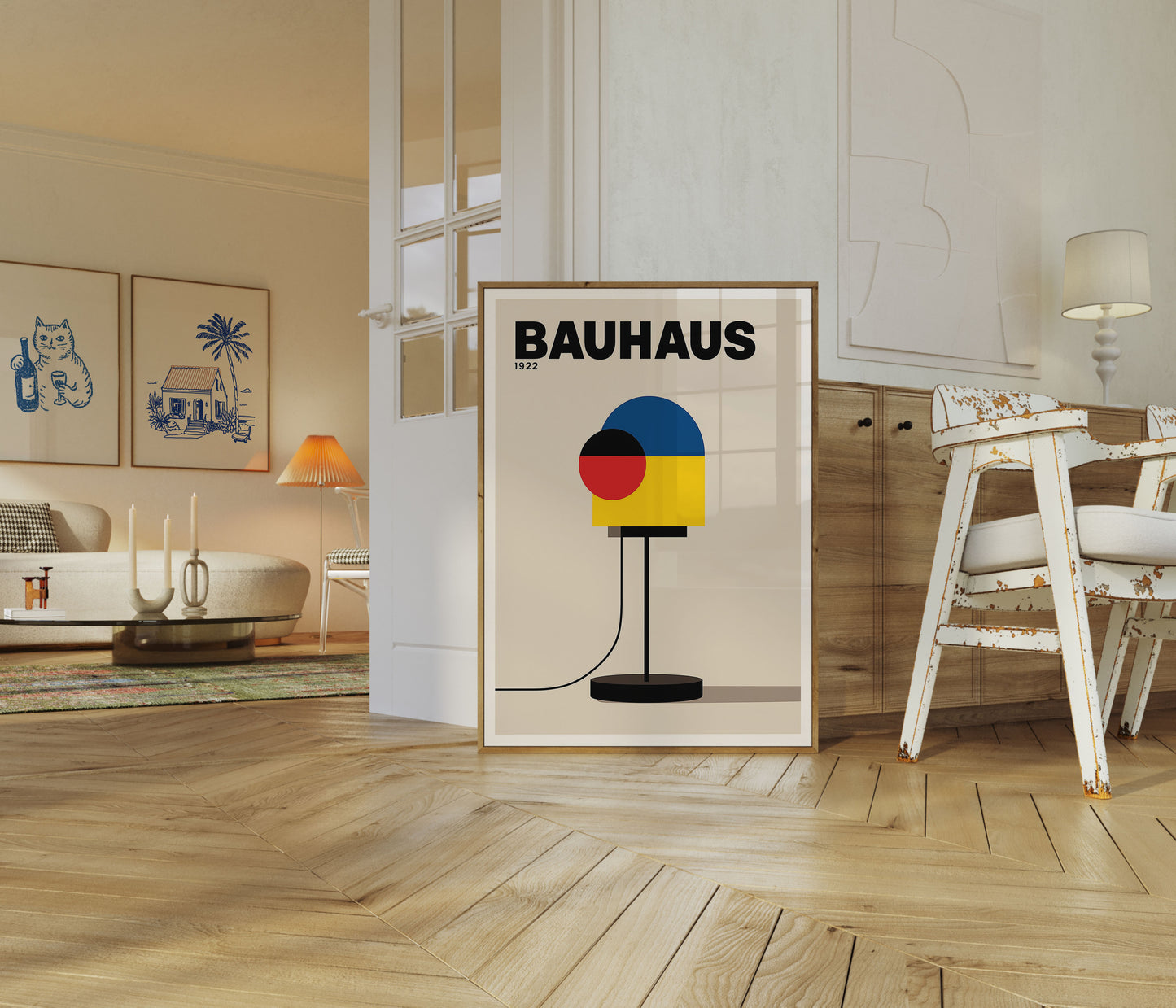 Bauhaus Geometric Table Lamp Poster