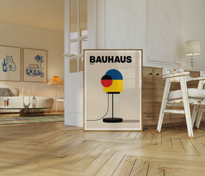 Bauhaus Geometric Table Lamp Poster
