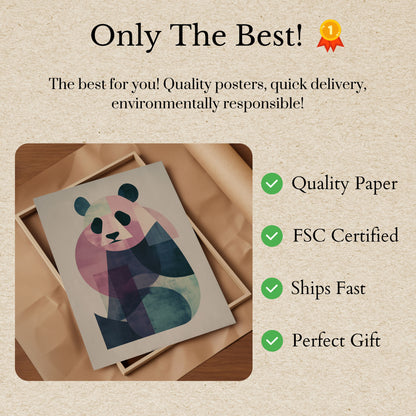 Geometric Abstract Panda Poster