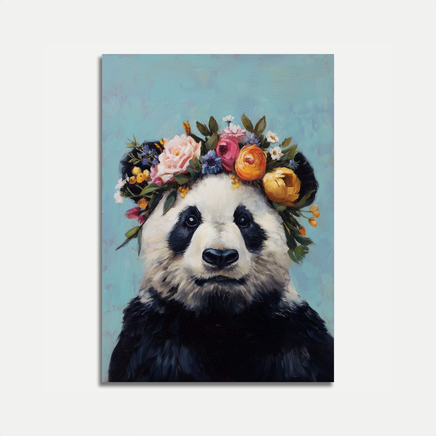 Floral Crown Panda Poster