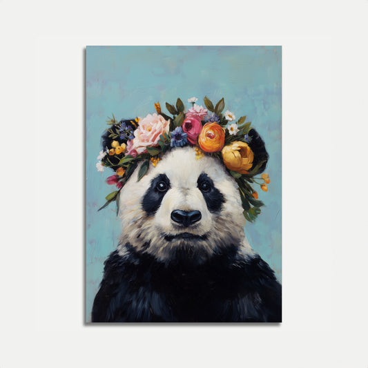 Floral Crown Panda Poster