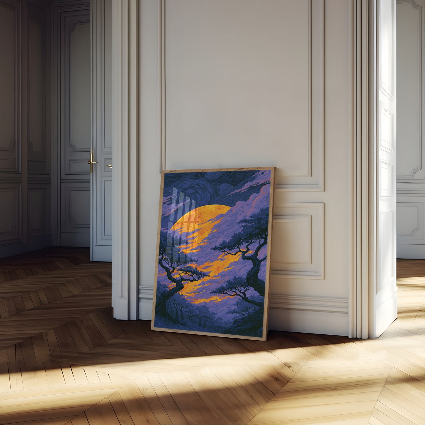 Moonlit Forest Night Poster