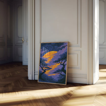 Moonlit Forest Night Poster