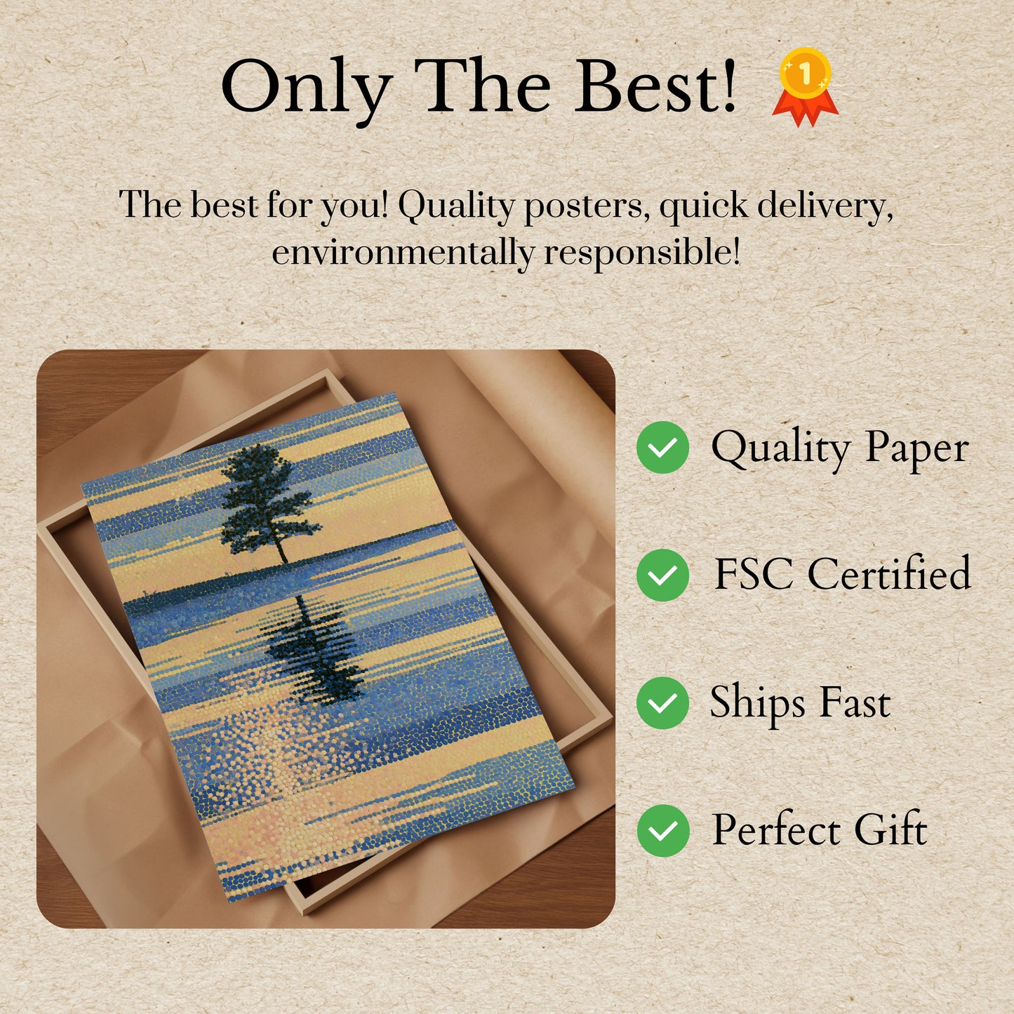 Serene Boom Reflectie Poster