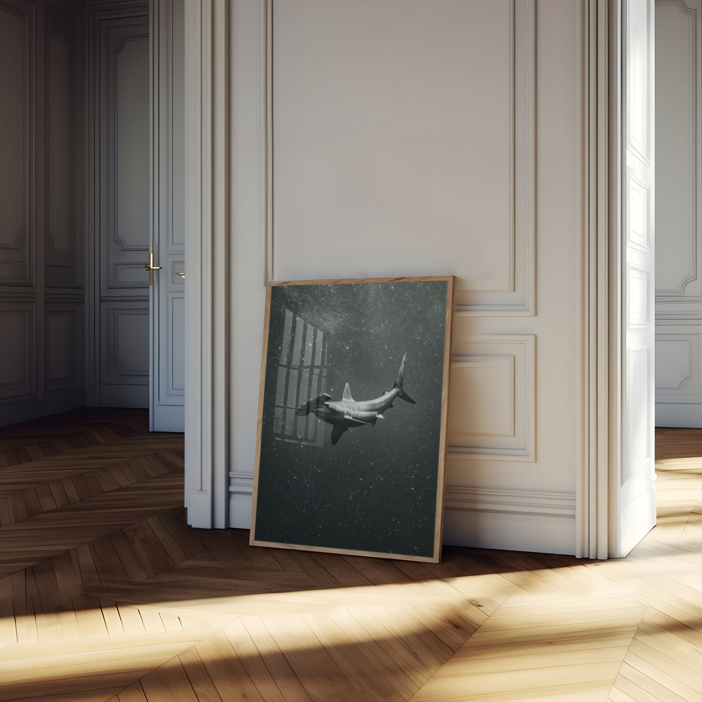 Hammerhead Shark Dark Waters Poster