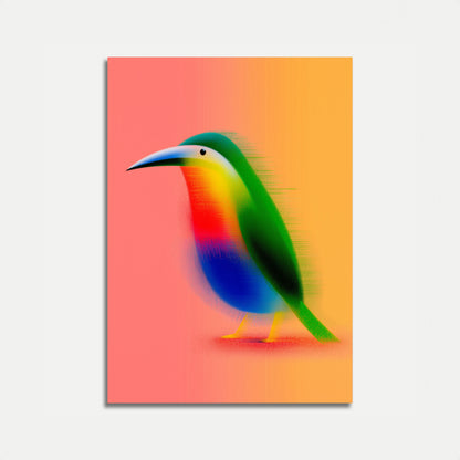 Vibrant Rainbow Bird Poster