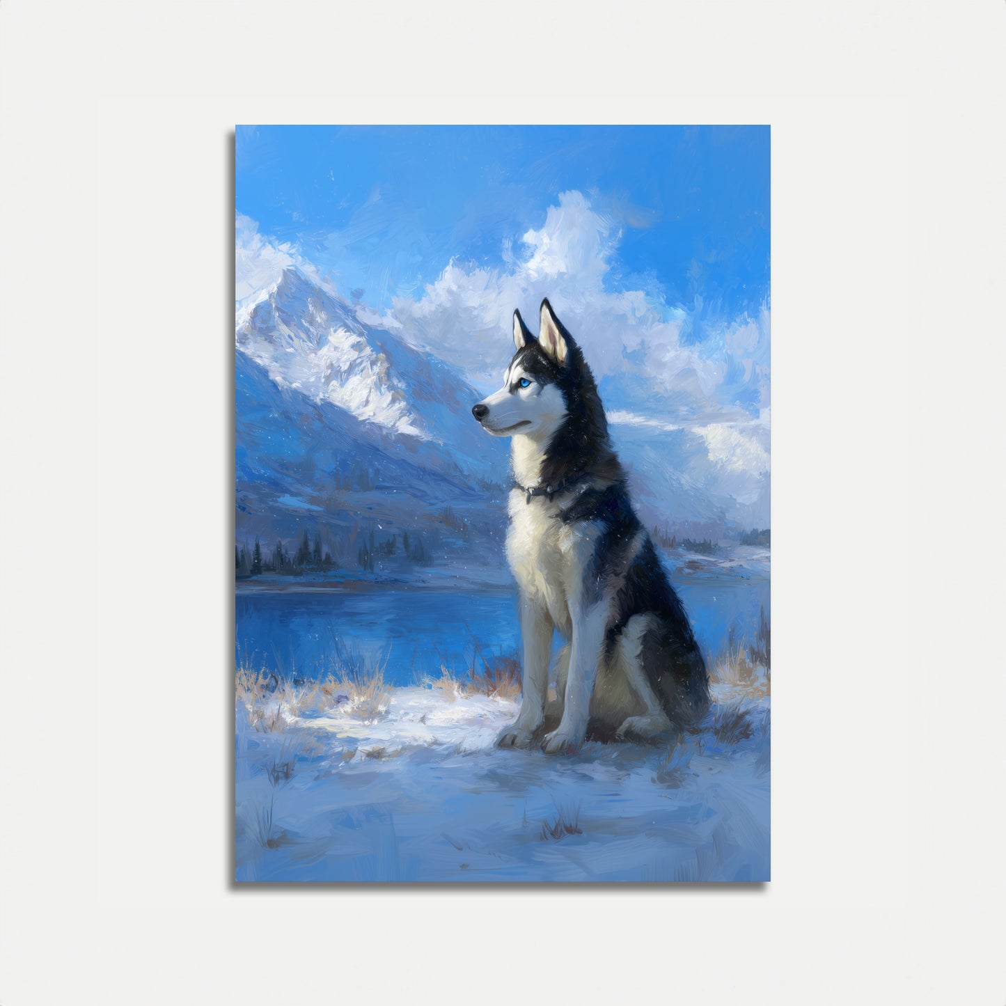 Majestic Husky Mountain Poster