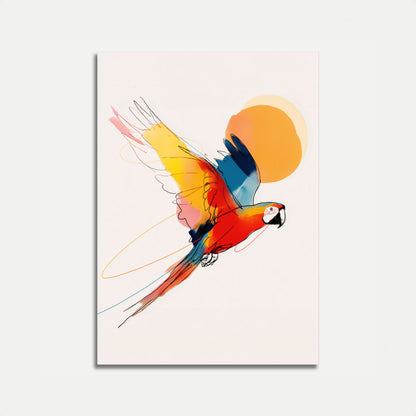 Vibrant Flying Macaw Poster
