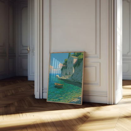 Mediterrane Villa Küstenplakat