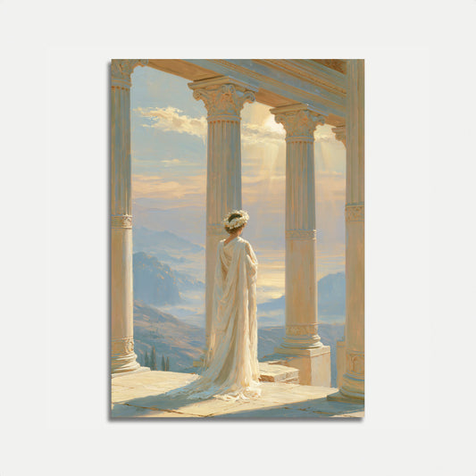 Classical Goddess Overlooking Mountains Poster
