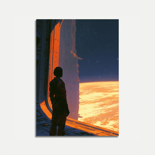 Poster d'astronaute contemplant la Terre
