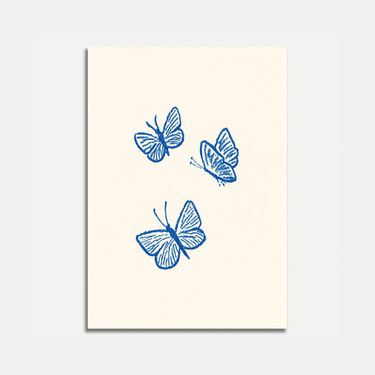 Blue Butterfly Trio Poster