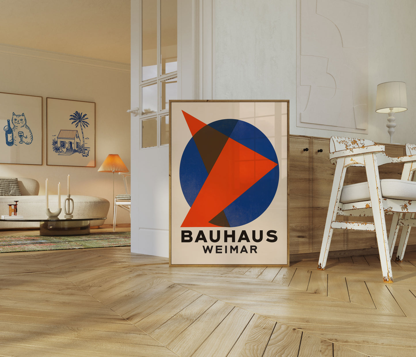 Bauhaus Weimar Geometrický designový plakát