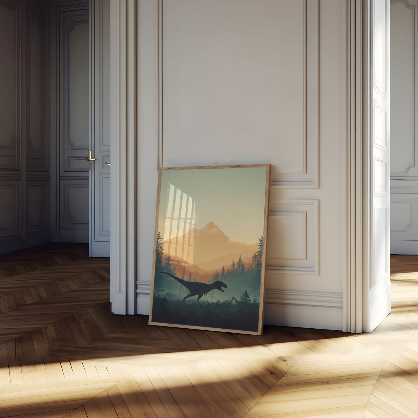 Prehistoric Mountain Landscape Poster