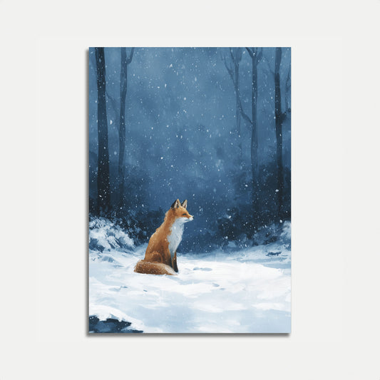 Fox i vinterskog affisch