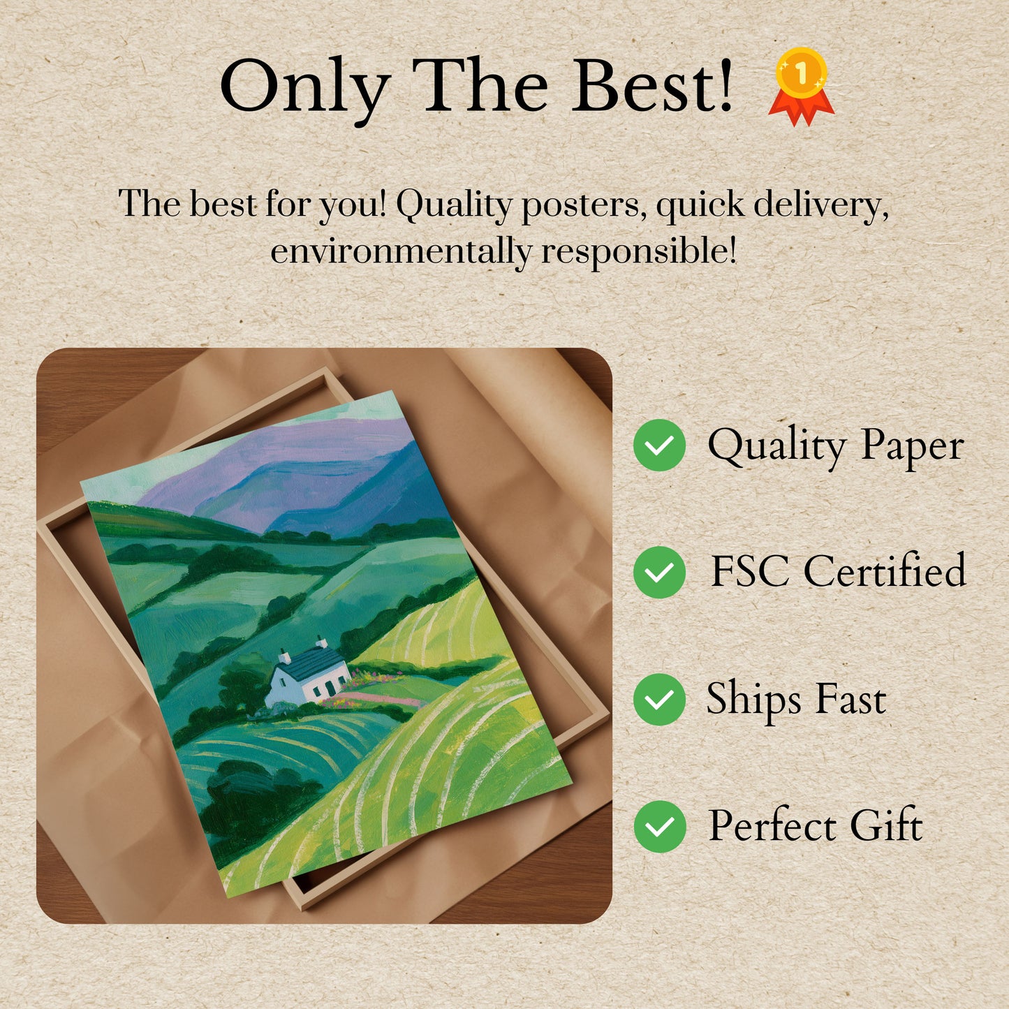 Rolling Countryside Landscape Poster
