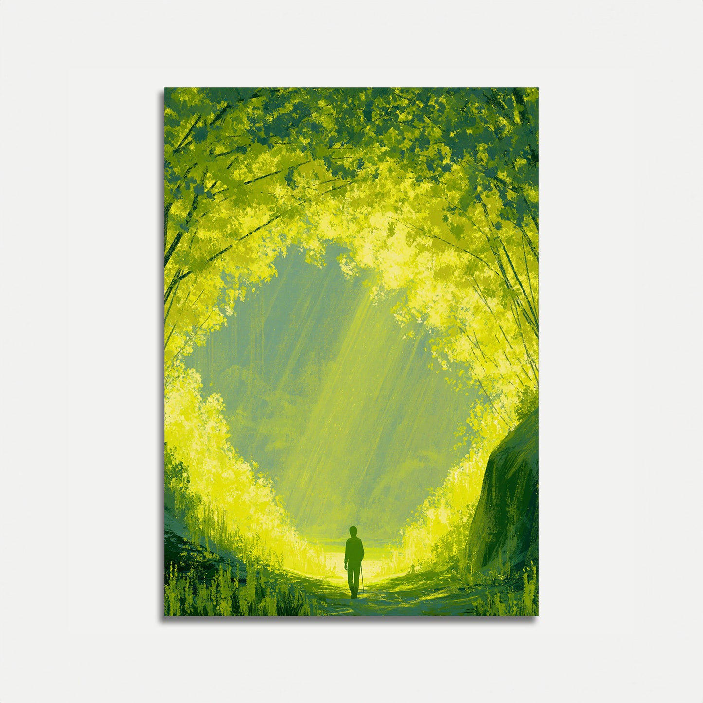 Póster Camino Bosque Luz Viaje