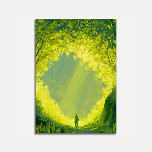 Póster Camino Bosque Luz Viaje