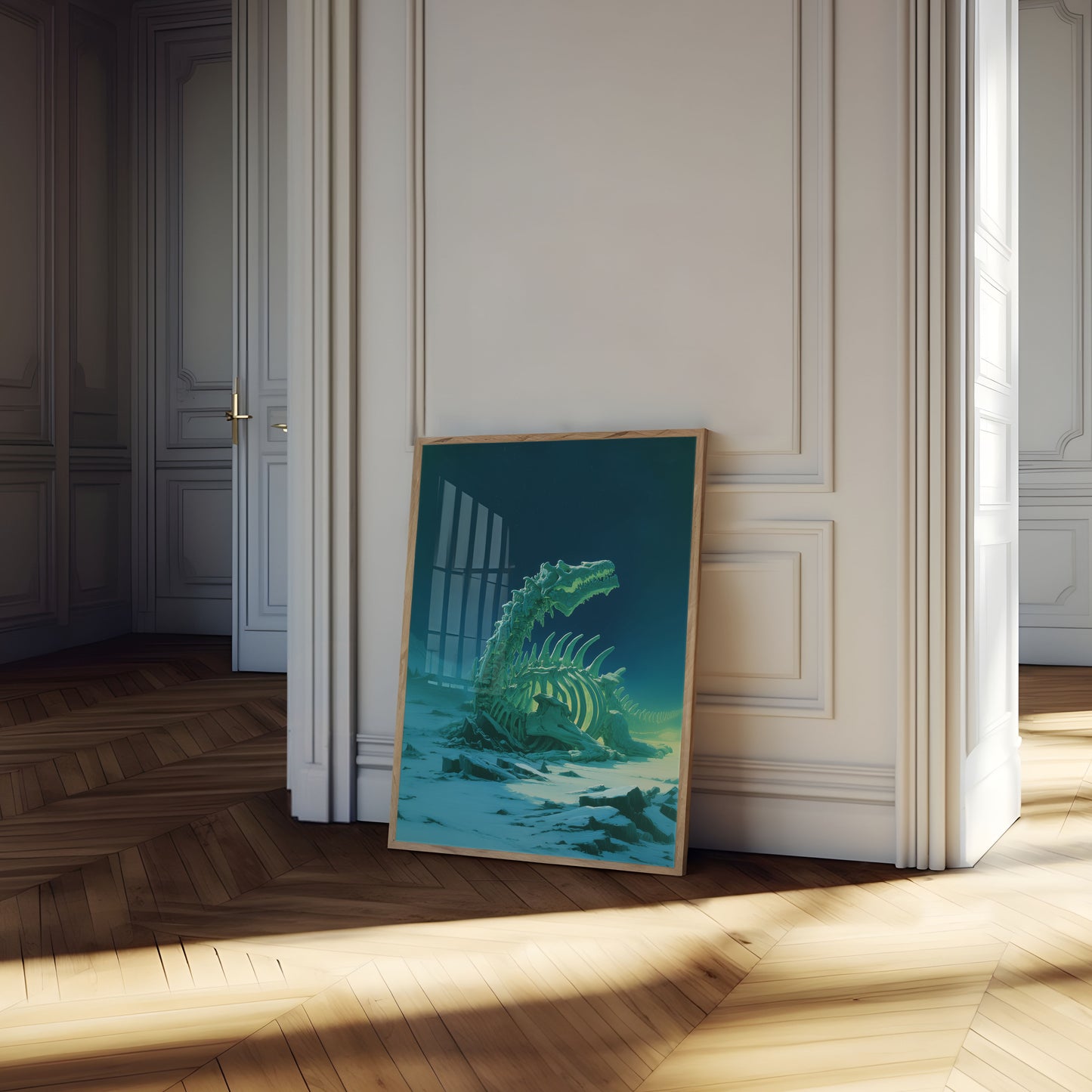Glowing Dinosaur Skeleton Poster
