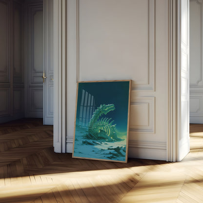 Glowing Dinosaur Skeleton Poster