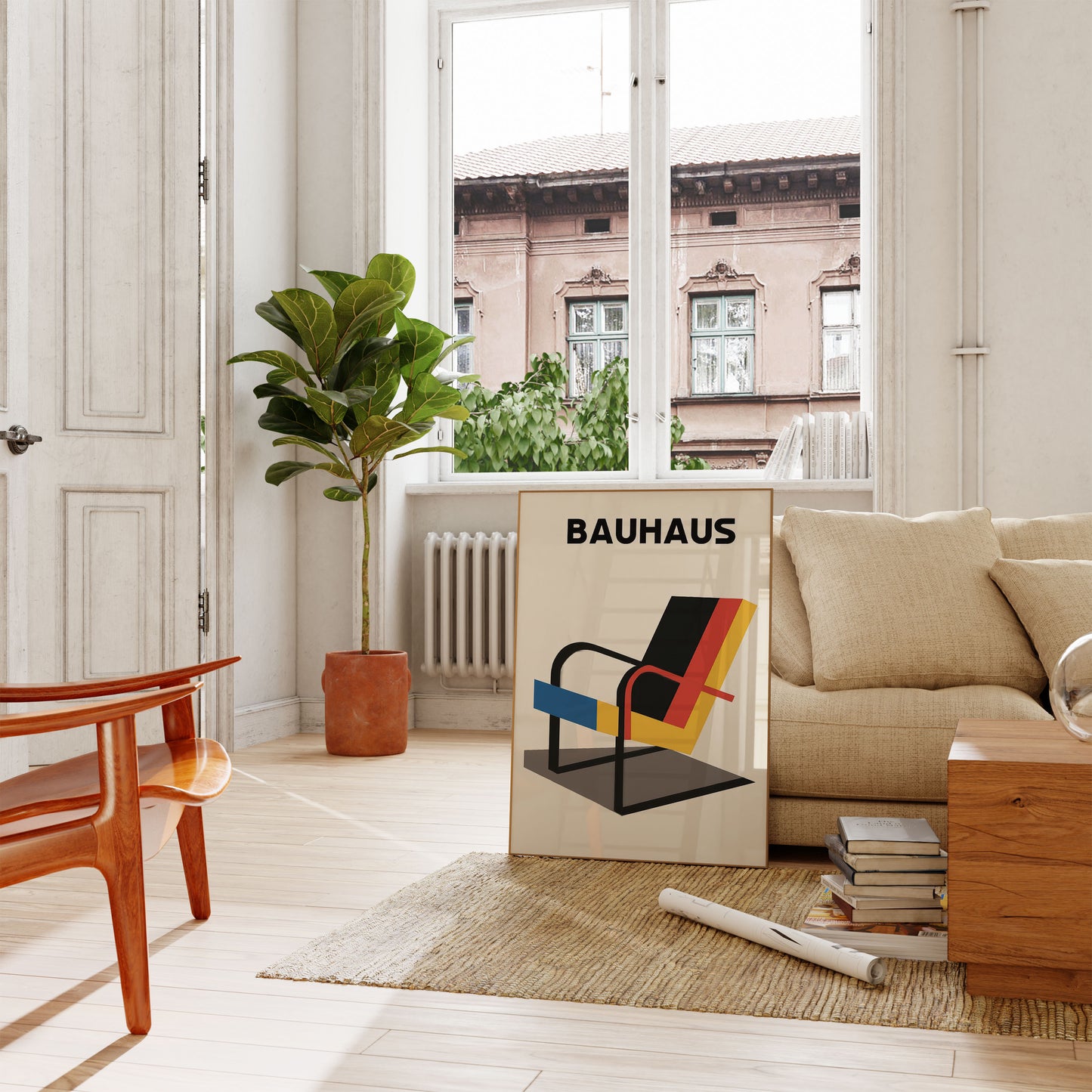 Bauhaus Geometric Chair Poster