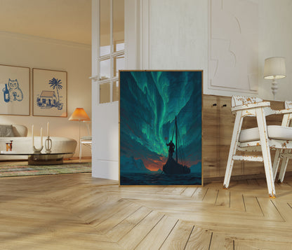 Viking Warrior Northern Lights Plakat
