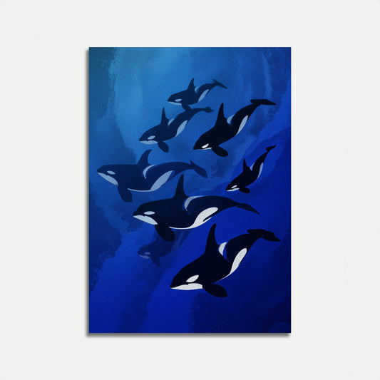 Cartel de Orca Nadando Juntas