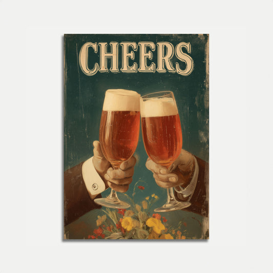 Vintage Beer Cheers Toast Poster