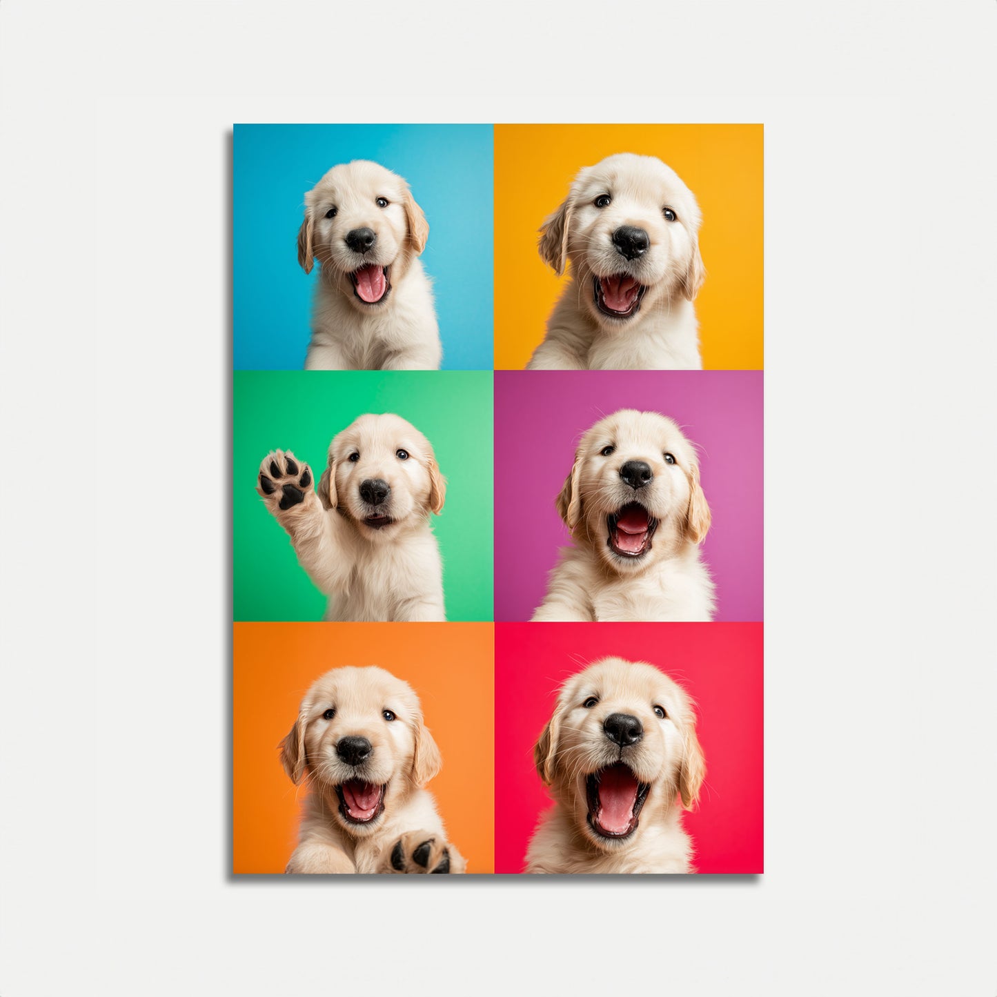 Póster de cachorros felices y coloridos