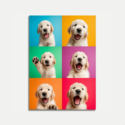 Póster de cachorros felices y coloridos
