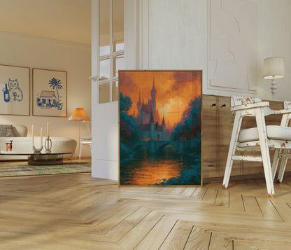 Enchanted Castle at Sunset Poster