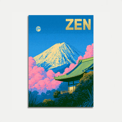 Mount Fuji with Cherry Blossoms Poster