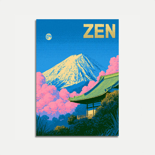 Mount Fuji with Cherry Blossoms Poster