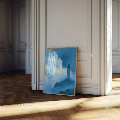 Vuurtoren in de Wolken Poster